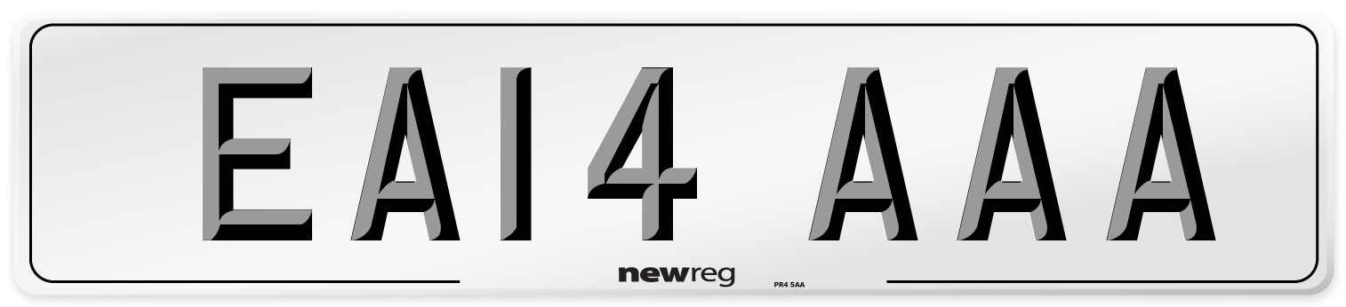 EA14 AAA Number Plate from New Reg